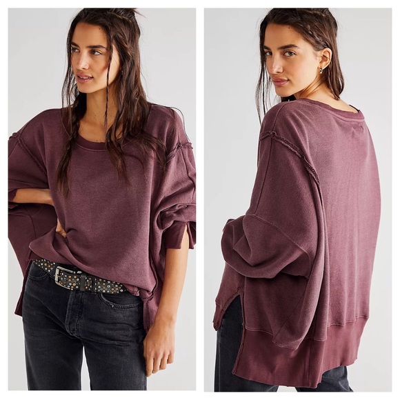 Free People Camden Sweatshirt Very Oversized Slouchy - Picture 5 of 6